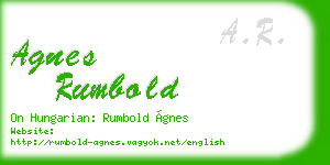 agnes rumbold business card