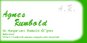 agnes rumbold business card